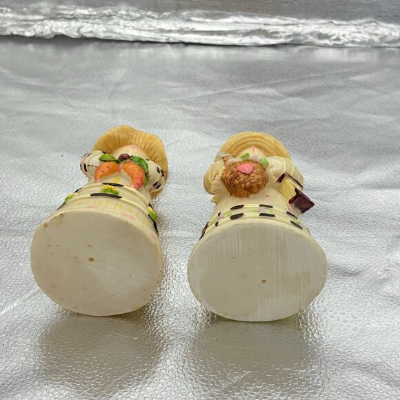 Vintage Bunny‎ Figurines Dresses Baskets Flowers Hats set of 2 Easter Gardening - Picture 13 of 14